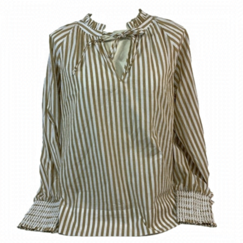 Reimagined by J Crew Stripped Peasant Blouse